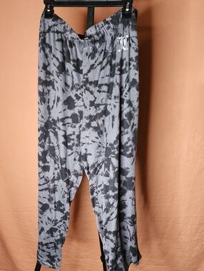 Juicy Couture Gray & Black Tie-Dye Ribbed Lounge Pants